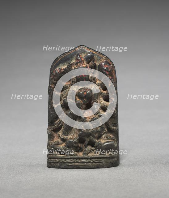 Stele with Durga Figure, 1100s-1200s. Creator: Unknown.