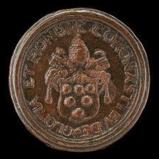 Shield with the Medici Arms, Surmounted by the Papal Tiara and Crossed Keys [reverse], c. 1513/1515. Creator: Unknown.