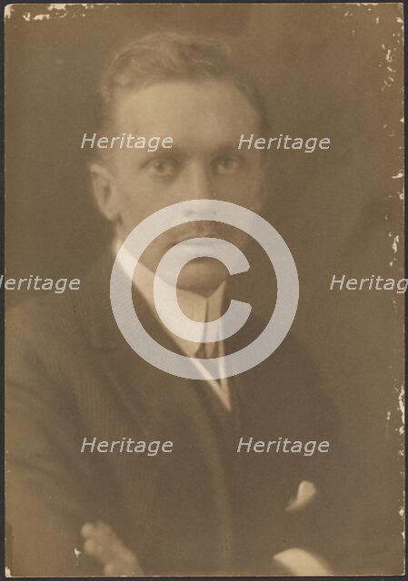Portrait of a Man with Thin Moustache, 1907-1943. Creator: Louis Fleckenstein.