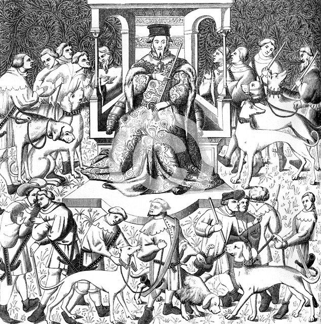 Gaston Phoebus teaching the art of venery, 15th century (1849). Artist: Unknown