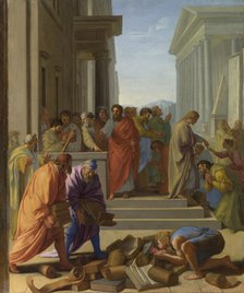 Saint Paul preaching at Ephesus, 1649. Artist: Le Sueur, Eustache (1617-1655)