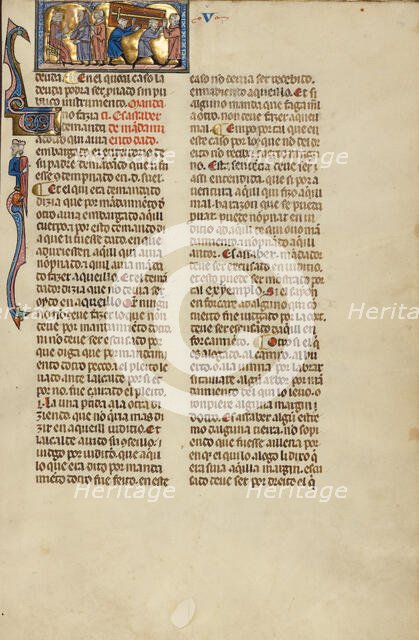 A Dispute About a Burial; Vidal Mayor, about 1290-1310. Creators: Unknown, Michael Lupi de Çandiu.