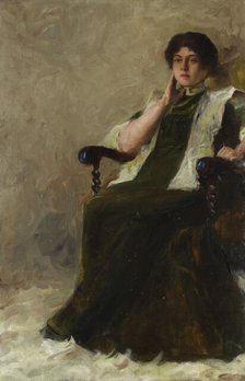 Portrait of Gabriela Zapolska, wife of Stanislaw Janowski, c1900. Creator: Stanislaw Janowski.