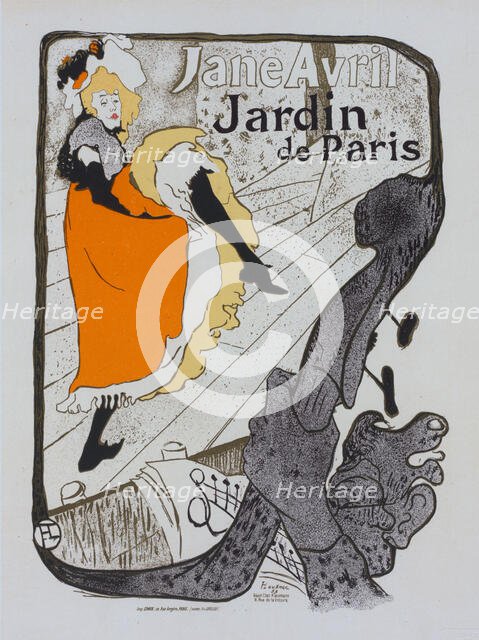 Affiche pour le Jardin de Paris "Jane Avril"., c1898. Creator: Henri de Toulouse-Lautrec.
