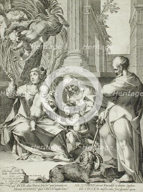 The Holy Family with Saint Elizabeth and Saint John the Baptist, 1593. Creator: Aegidius Sadeler II.