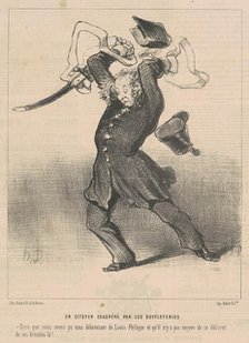Un citoyen exaspéré par les buffleteries, 19th century. Creator: Honore Daumier.