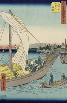 No. 43, Port of Kuwana: The Shichiri Ferry, Published in 1855. Creator: Ando Hiroshige.