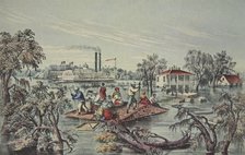  'High Water' In The Mississippi, pub. 1868, Currier & Ives (Colour Lithograph)