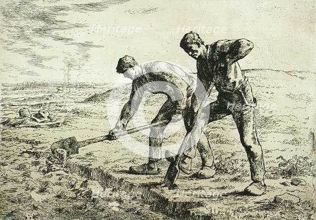 The Diggers, c1860. Creator: Jean Francois Millet.