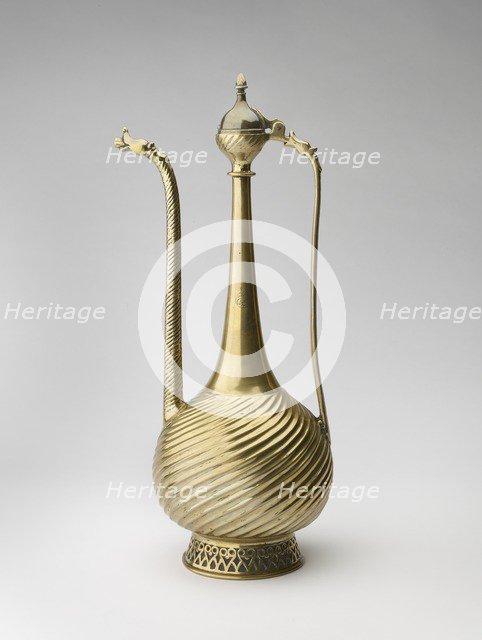 Brass ewer with dragon heads, early 16th century. Artist: Unknown.