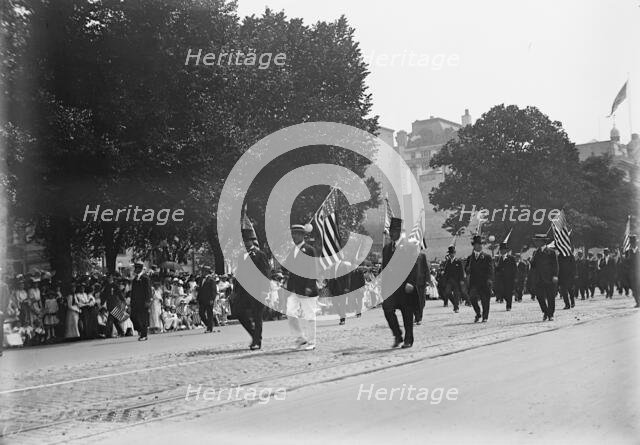 Preparedness Parade - President Wilson, William F. Gude, And Randolph Kauffmann Leading..., 1916. Creator: Harris & Ewing.
