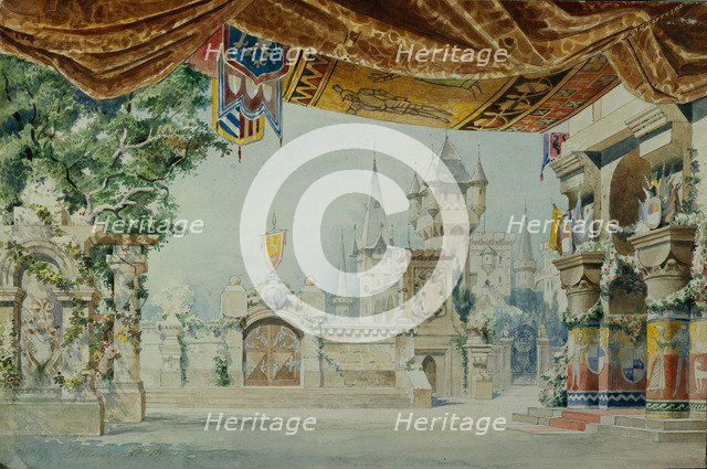 Stage design for the ballet Raimonda by A. Glazunov, 1899. Artist: Ivanov, Konstantin Matveevich (1859-1916)