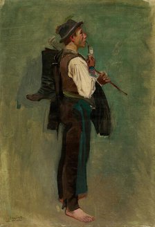 Young Man with Pipe, around 1880-1885. Creator: Ladislav Mednyanszky.