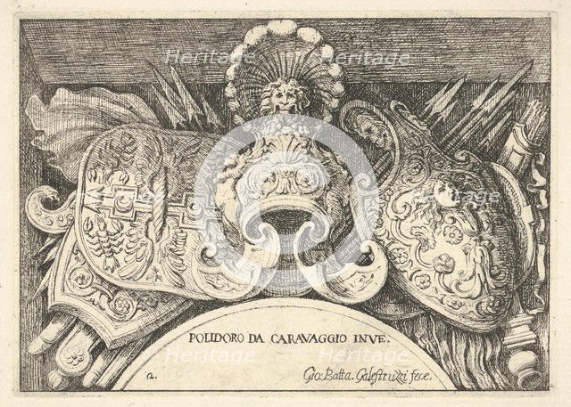Plate 2: trophies of Roman arms from decorations above the windows on the second floor ..., 1656-58. Creator: Giovanni Battista Galestruzzi.