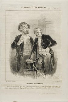 The Philanthropic Doctor (plate 10), 1843. Creator: Charles Emile Jacque.