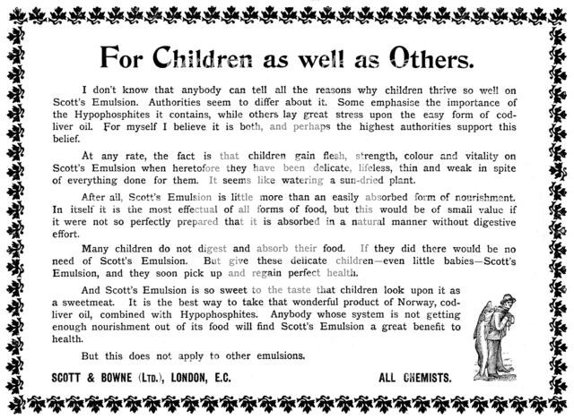 Advertisement for Scott's Emulsion, 1898. Creator: Unknown.