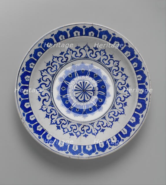Dish with 'Kaleidoscope' Design, Turkey, ca. 1580-85. Creator: Unknown.