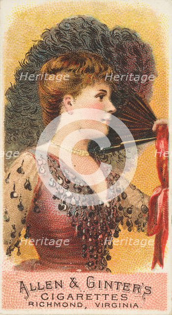 Plate 1, from the Fans of the Period series (N7) for Allen & Ginter Cigarettes Brands, 1889. Creator: Allen & Ginter.