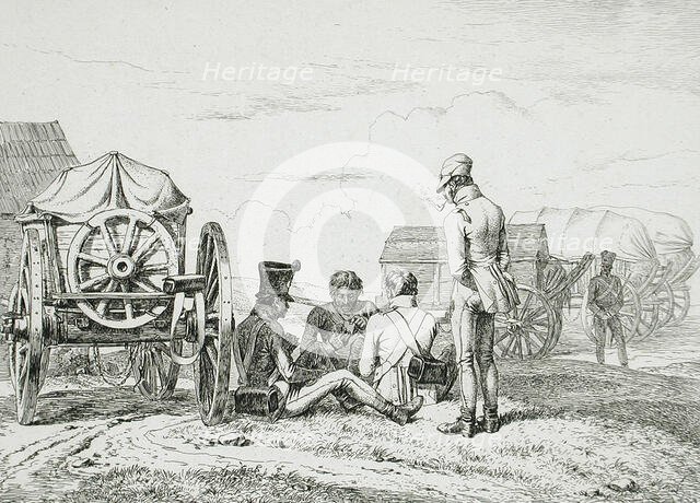 Soldiers Playing Cards, 1814. Creator: Johann Adam Klein.