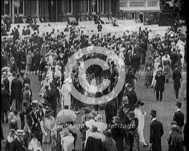 Crowds of Wealthy British Civilians at the Ascot Race Course Wearing the Latest Fashions, 1922. Creator: British Pathe Ltd.