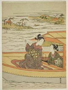 Two Beauties in a Boat, c. 1768. Creator: Suzuki Harunobu.