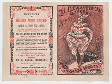 Cover for 'El Clown Mexicano: Cuaderno No. 6', a clown tugging at his pants, ca. ..., ca. 1880-1910. Creator: José Guadalupe Posada.