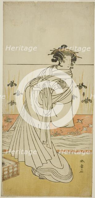 The Actor Nakamura Tomijuro I as the Courtesan Toyama in the Play Koi Nyobo Somewake..., c. 1777. Creator: Shunsho.