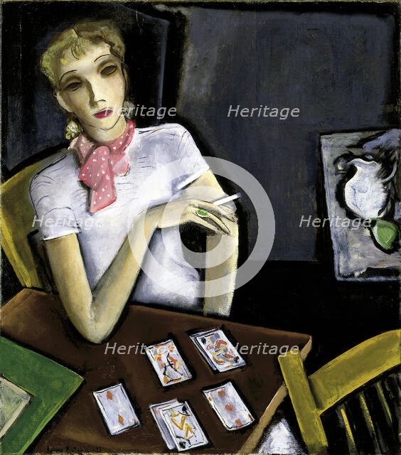 Girl with Cards, 1933. Creator: Lucius Kutchin.
