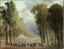 Repas servi aux troupes dans une allée des Champs-Elysées ou dans le parc de Saint-Cloud, c1790. Creator: Hubert Robert.