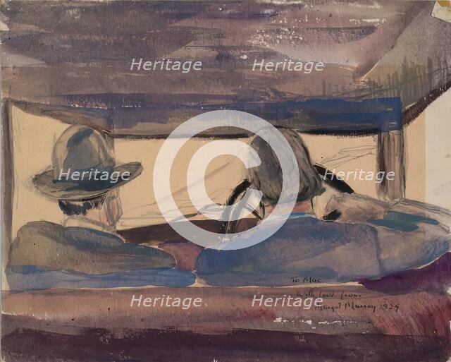 James McBey Driving - View from Back Seat, 1929. Creator: Margot Murray.