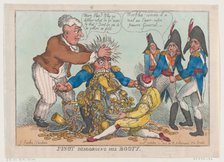 Junot Disgorging His Booty, October 17, 1808., October 17, 1808. Creator: Thomas Rowlandson.