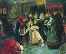 The forced tonsure, 1896. Artist: Lebedev, Klavdi Vasilyevich (1852-1916)