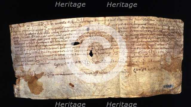 Execution of the will of Count Ramon Borrell I, parchment document dated May 6, 1034.