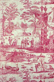 Commedia del'Arte (Furnishing Fabric), England, after 1770. Creator: Unknown.