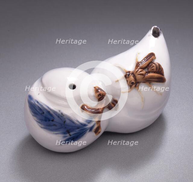 Water Dropper (suiteki) in the Form of Two Chestnuts and a Wasp, Late 19th century. Creator: Unknown.