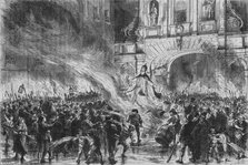 'Burning the Pope in Effigy at Temple Bar', c19th century. Artist: G Durand.