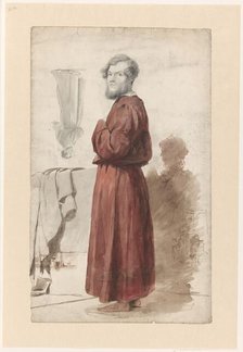 Figure studies with a standing man in a red dressing gown, 1832-1880. Creator: Jan Weissenbruch.