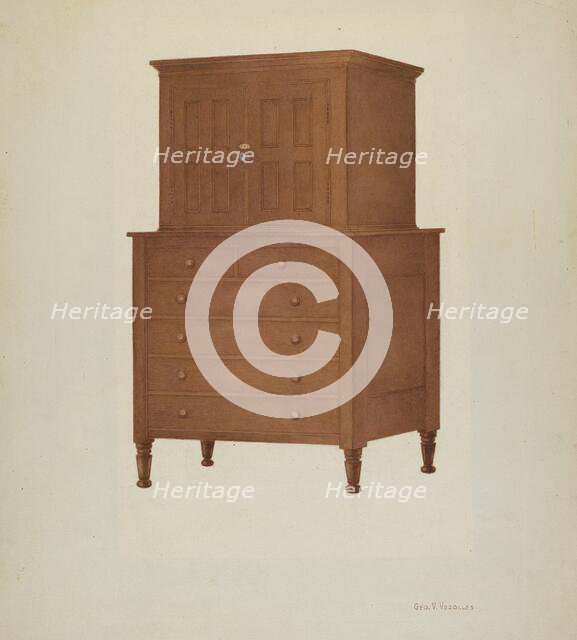 Shaker Cabinet, 1935/1942. Creator: George V. Vezolles.