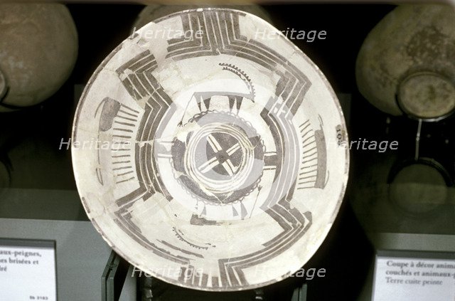 Terracotta dish with animal decoration, Susa, c4200-3800 BC. Artist: Unknown