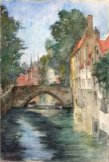 On the Canal, Bruges, 1928. Creator: Cass Gilbert.