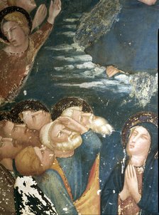  'Ascension of Jesus into heaven surrounded by the apostles and the Virgin Mary', detail of the p…