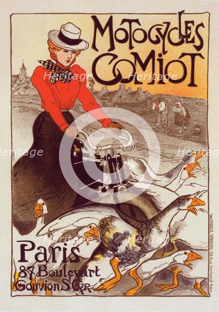 Affiche pour les "Motocycles Comiot", c1899. Creator: Theophile Alexandre Steinlen.