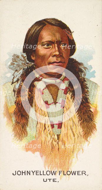 John Yellow Flower, Ute, from the American Indian Chiefs series (N2) for Allen & Ginter Ci..., 1888. Creator: Allen & Ginter.