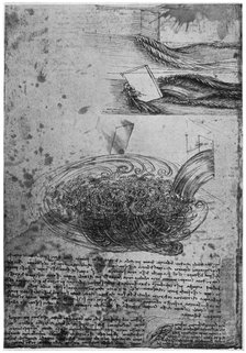 Flow of eddies in a waterfall, 1509-1511 (1954).Artist: Leonardo da Vinci