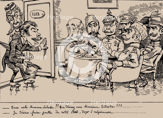 Tiens voilà Monsieur Sô-desu-ka… (UK introduces Japan). From "Tobae", March 1888, 1888. Creator: Bigot, Georges (1860-1927).