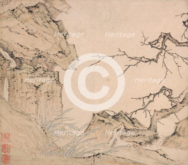 Narcissus, Plum Tree in a Landscape, c1520-1570. Creator: Lu Zhi.