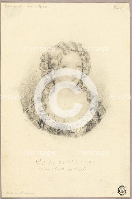 Medallion Portrait of Mlle de Fontanges, 1832. Creator: Eugene Deveria.