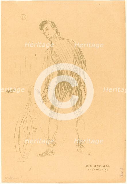 Zimmerman et sa machine (Zimmerman and His Machine), 1895. Creator: Henri de Toulouse-Lautrec.