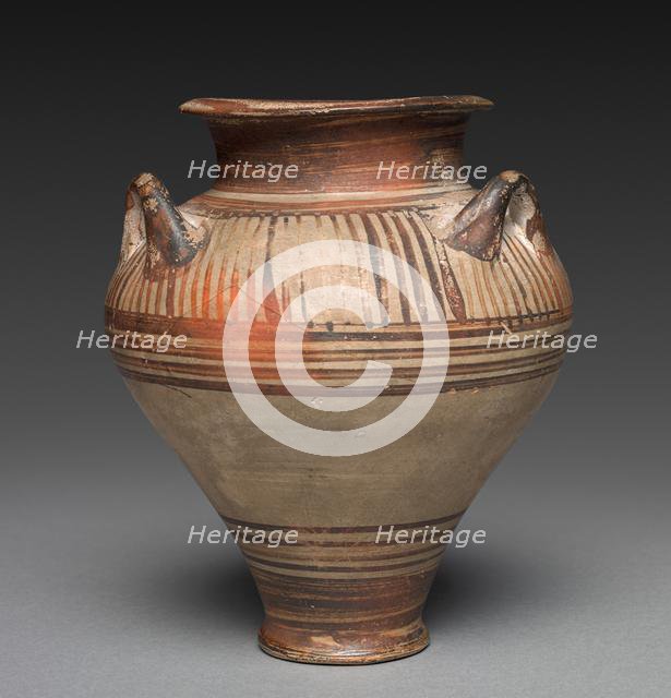 Three Handled Jar, Late Helladic III A1 (mycenaean). Creator: Unknown.