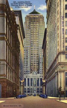 Looking down LaSalle Street, Chicago, Illinois, USA, 1941. Artist: Unknown